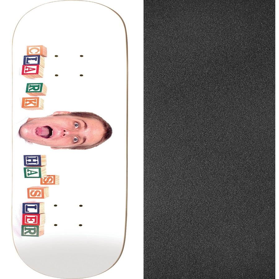Enjoi Skateboards Clark Hassler Bag Of Suck Skateboard Deck Resin-7 - 8.25" x 32.1" with Black Magic Black Griptape - Bundle of 2 items
