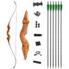 60 Inch Black Hunter Takedown Recurve Bow and Arrow Kit 20-60 Lbs Wooden Traditional Longbow American Hunting Bow for Right Hand (35 lbs, Orange Bow Set) view 1