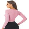 Fldy Girl's Women's Wrap Top Cotton Kinit Ballet Dance Cardigan Shrug Sweater Long Sleeves Dance Crop Tops Pink Small view 2