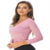 Fldy Girl's Women's Wrap Top Cotton Kinit Ballet Dance Cardigan Shrug Sweater Long Sleeves Dance Crop Tops Pink Small view 4