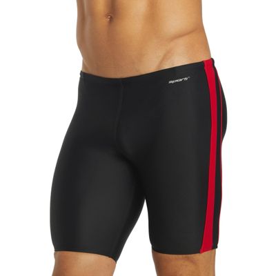 Sporti Piped Splice Swim Jammer Swimsuit - Black/Red - 36