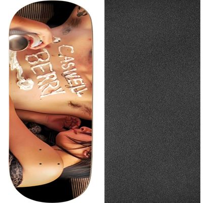 Enjoi Skateboards Caswell Berry Bag Of Suck Skateboard Deck Resin-7 - 8" x 31.6" with Black Magic Black Griptape - Bundle of 2 items