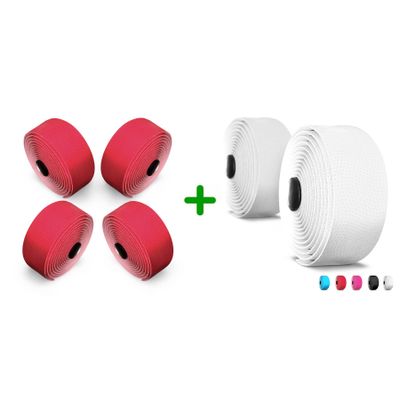 ALIEN PROS (Set of 6 Red & White Mix Bike Handlebar Tape - Wrap Your Bike for an Awesome Comfortable Ride