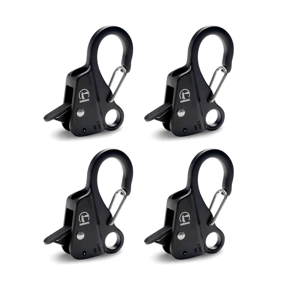 Sebnux Quick Release Boat Fender Clip Boat Bumper Clip (4, Black)