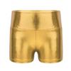 Linjinx Kids Girls Metallic Shiny Dance Athletics Shorts Bottoms Sports Gymnastic Workout Yoga Shorts Active Dancewear Gold 6 Years view 1