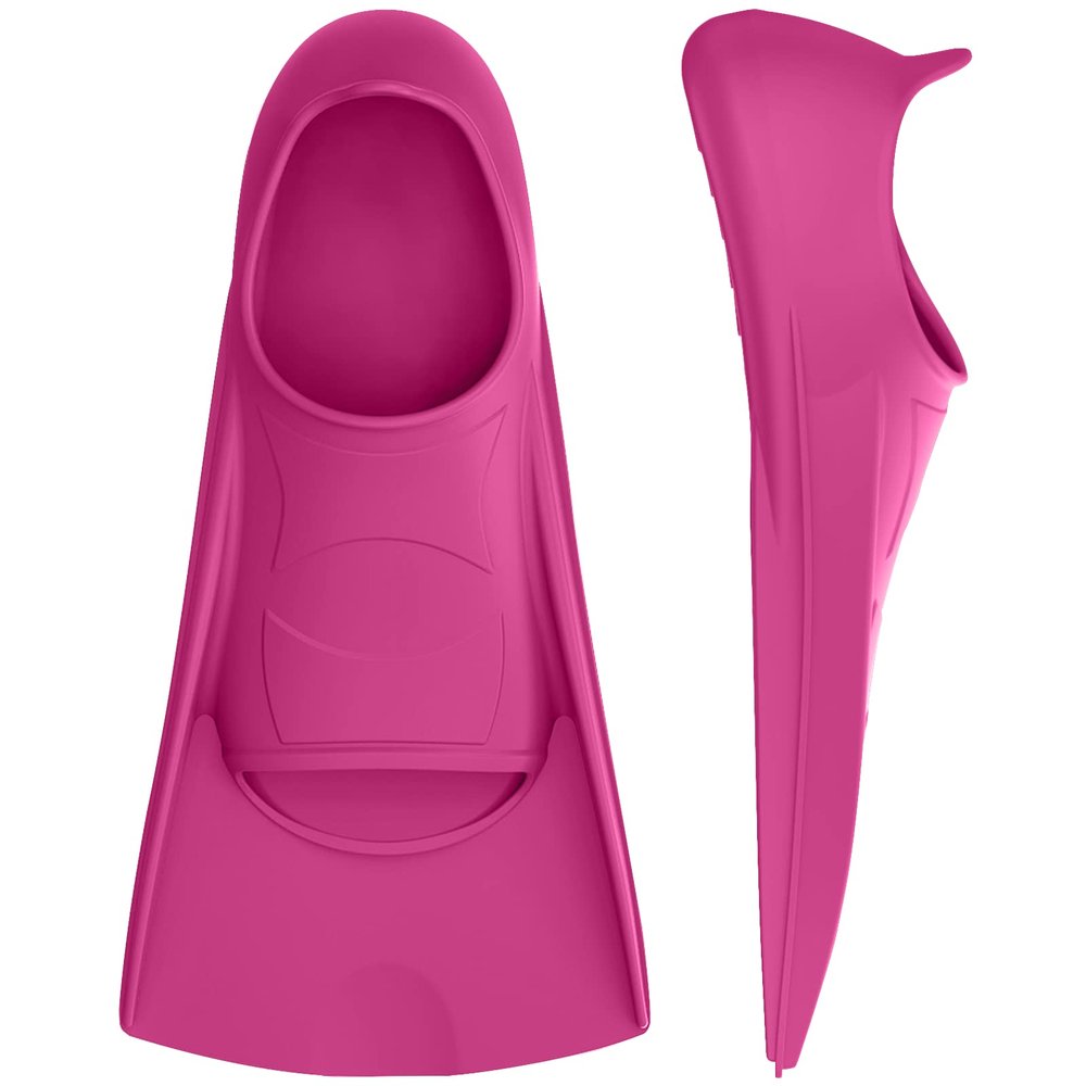 Gintenco Swim Fins, Kids Swim Training Fins for Lap Swimming, Travel Size Flippers with Mesh Bag, Silicone Swimming Fins for Kids Teens Adults Women Men