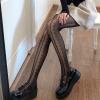 Zzple Womens Knee High Socks - Lolita Socks Lace Pantyhose Women's Stockings White Black Stockings (Color : Black, Size : One Size) view 2