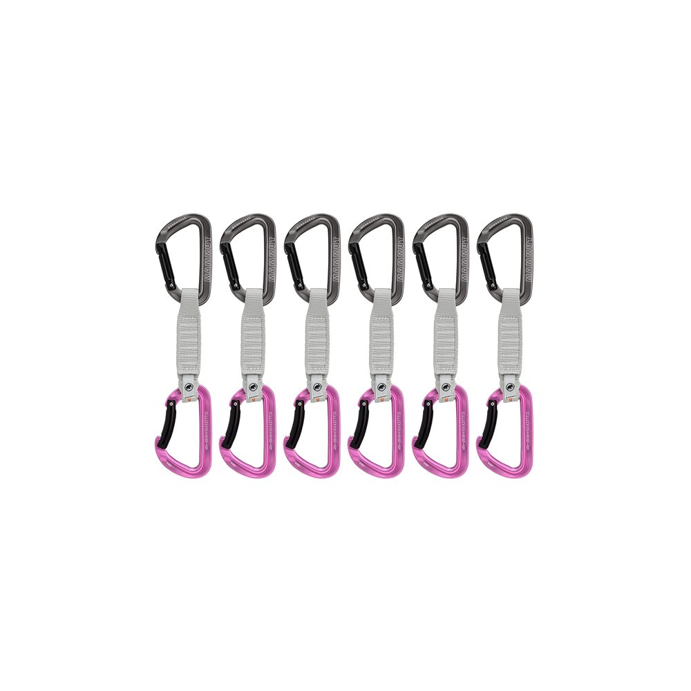 Mammut Workhorse Keylock 6-Pack Quickdraws - Grey/Pink 12cm