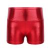 Linjinx Kids Girls Metallic Shiny Dance Athletics Shorts Bottoms Sports Gymnastic Workout Yoga Shorts Active Dancewear Red 6 Years view 1