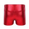 Linjinx Kids Girls Metallic Shiny Dance Athletics Shorts Bottoms Sports Gymnastic Workout Yoga Shorts Active Dancewear Red 6 Years view 2