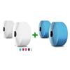 ALIEN PROS (Set of 4 White & Blue Mix Bike Handlebar Tape - Wrap Your Bike for an Awesome Comfortable Ride