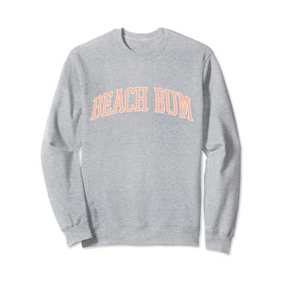 Beach Bum Trendy Graphic College Font Vintage Sweatshirt