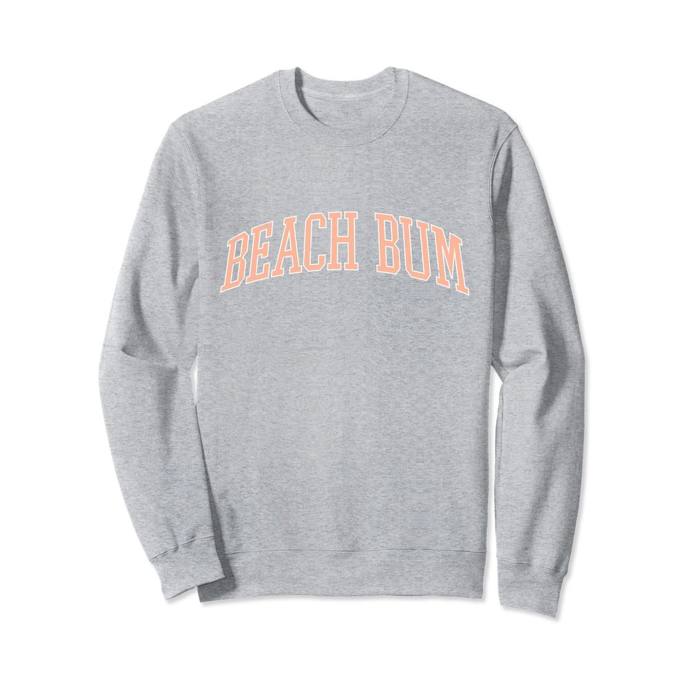 Beach Bum Trendy Graphic College Font Vintage Sweatshirt