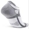 Balega Hidden Contour Upcycled Impact Resistance / Cushioning Performance No Show Athletic Running Socks for Men and Women (1 Pair) White/Grey, Small view 3