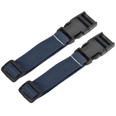 MECCANIXITY Utility Strap with Buckle 1x20 Inch Polyester Quick Release Adjustable Belt for Travel Outdoor Bag Luggage Packing (Navy Blue, Pack of 2)