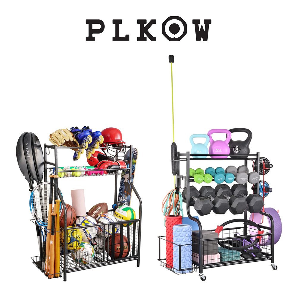 PLKOW Dumbbell Rack Exercise Equipment Storage Rack Garage Ball Organizer