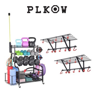 PLKOW Garage Wall Shelving 2 Pack, Dumbbell Storage Rack