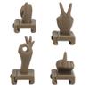 JFFCESTORE Fun Functional Finger Sight Set, V Hand & Middle Finger and Okay & Thumbs Up Sign Fixed Backup Front and Rear Polymer Sight Set, Fit Picatinny Coyote view 4