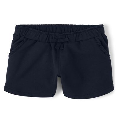 Gymboree Girls and Toddler Fleece Jogger Shorts, Navy Slate, 12