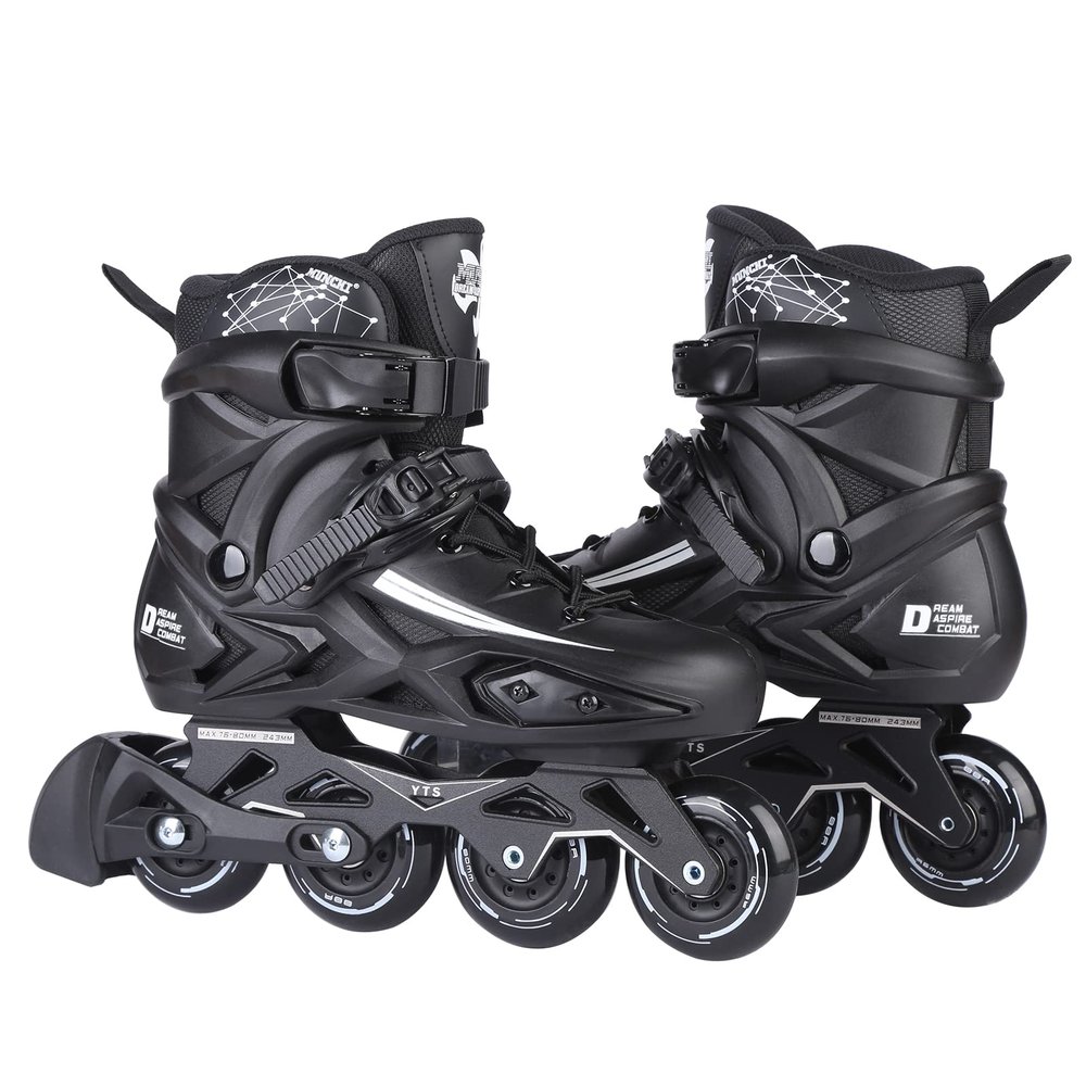 Fitness Inline Skates, Outdoor 4 Wheel Speed Racing Roller Skates for Men Women Adult (Men 9.5/Women 10.5, Black 43)