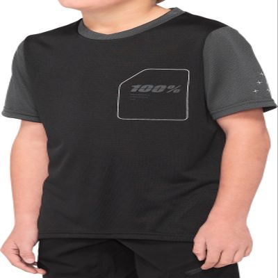 100% RIDECAMP Youth Short Sleeve Jersey Black/Charcoal - S