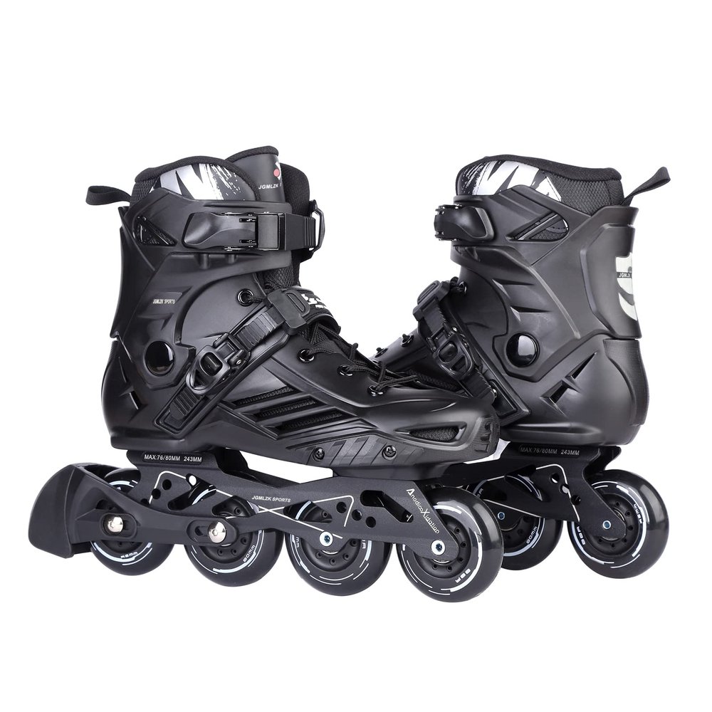 Inline Skates, High Performance Outdoor Fitness Inline Skates for Women Men Adult (Men 10/Women 11, Black 44)
