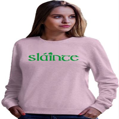 Go All Out 4X-Large Classic Pink Adult Slainte Irish Cheers Drinking St Patricks Day Gift Sweatshirt Crewneck