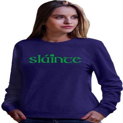 Go All Out 3X-Large Purple Adult Slainte Irish Cheers Drinking St Patricks Day Gift Sweatshirt Crewneck