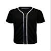 ILTEX Adult & Kids Baseball Jersey Plain Button Down T-Shirt Blank Team Sports Uniforms (Y-Small, Black) view 1