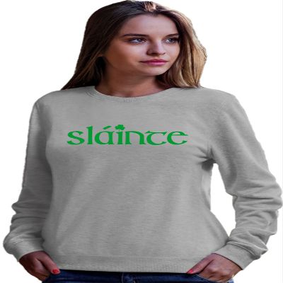 Go All Out 3X-Large Athletic Heather Adult Slainte Irish Cheers Drinking St Patricks Day Gift Sweatshirt Crewneck