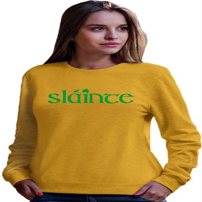 Go All Out 3X-Large Gold Adult Slainte Irish Cheers Drinking St Patricks Day Gift Sweatshirt Crewneck