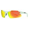 Rawlings Base Runner Youth Baseball Sunglasses, Shiny White/Orange Mirror, 66mm view 1