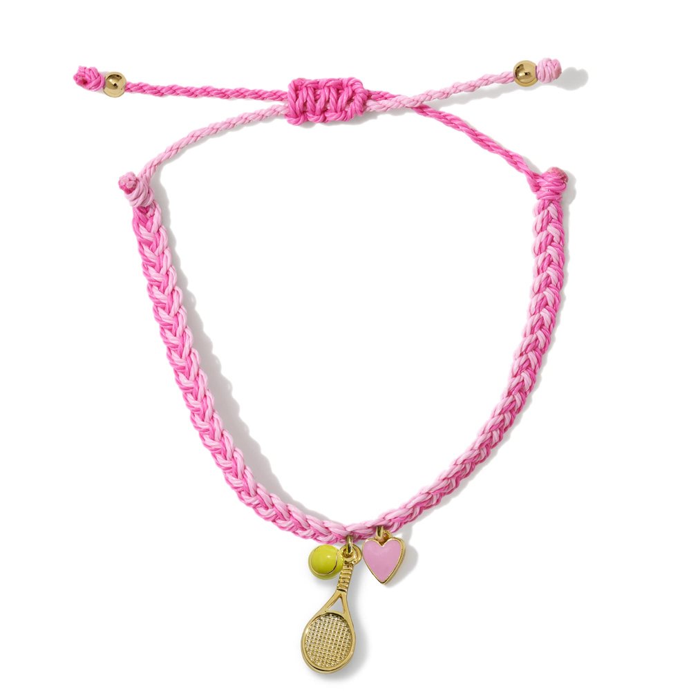 GIMMEDAT Tennis Racket Ball Heart Gold Charm Bracelet Waterproof Adjustable Friendship Jewelry Gift Teams
