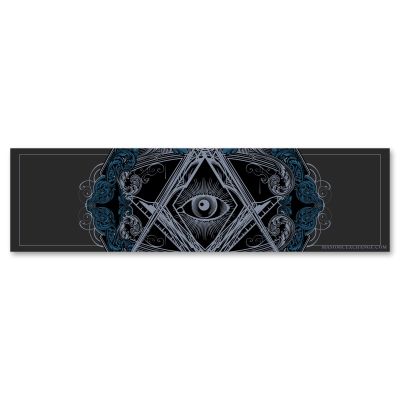 All Seeing Eye Ornate Masonic Bumper Sticker - [11'' x 3'']