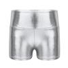 Oyolan Kids Girls Sparkle Glitter Shorts Tumbling Dancing Bottoms Sports Yoga Gymnastics Athletic Shorts Silver A 6 Years view 1
