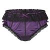 renvena Men's Sissy Crossdress Panties Silk Satin Bulge Pouch Bikini Briefs Low Rise Sleep Bottom Shorts Purple Medium view 1