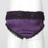 renvena Men's Sissy Crossdress Panties Silk Satin Bulge Pouch Bikini Briefs Low Rise Sleep Bottom Shorts Purple Medium view 4