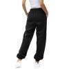 ASHER FASHION Women's Active High Waist Jogger Sweatpants Baggy Lounge Yoga Pants with Pockets Sporty, Black, Medium view 3