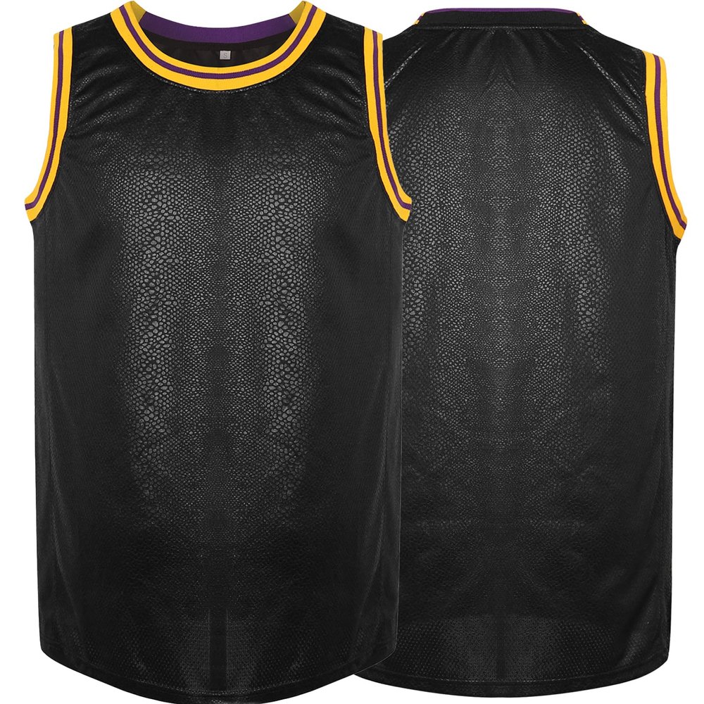 Blank Basketball Jersey Reversible Men's Mesh Athletic Sports Shirts Training Practice S-3XL (Large, Black-Snakeskin)