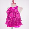 Fldy Kids Girls Shiny Sequins Leotard Dress Backless Dance Performance Costume for Hip Hop Jazz Stage Recital Rose 10 Years view 2