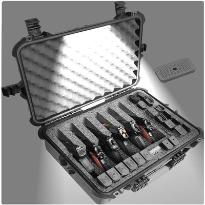 Case Club 6 Pistol & 26 Magazine Case with Accessory Pocket and Emergency Light - Pre-Cut, Heavy Duty, Waterproof, with Silica Gel for Gun Rust Prevention (Upgraded Gen-2)