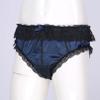 YONGHS Men's Feminine Panties Silky Satin Thong Sissy Knickers Panties French Maid Crossdress Briefs Dark_Blue X-Large view 4