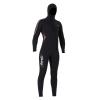 Backbayia Diving Wetsuit Waterproof Full Body One-Piece Wetsuit Long Sleeve Swimsuit with Front Zip for Wading Snorkeling (Black XXXL) view 3