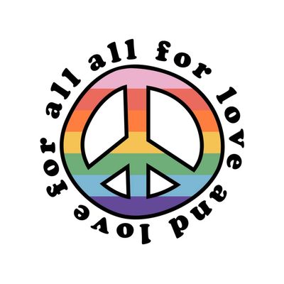 All for Love and Love for All | Peace Sign | LGBT Sticker |Great Gift Idea|Decal Sticker|2 Pack|5 Inch Stickers|S10324