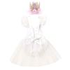 1st First Birthday Outfit Girl Ruffle Short Sleeve Floral Lace One Onesie Tulle Princess Dress+Headband Baby One Year Old Birthday Gifts Cake Smash Party Photo Shoot WhiteWith Crown 912 Months view 2
