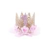 1st First Birthday Outfit Girl Ruffle Short Sleeve Floral Lace One Onesie Tulle Princess Dress+Headband Baby One Year Old Birthday Gifts Cake Smash Party Photo Shoot WhiteWith Crown 912 Months view 3