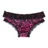 QinCiao Men's Sexy Ruffle Floral Lace Sissy Panties Crossdress Bikini Briefs Thong Lingerie Hot_Pink A X-Large view 3