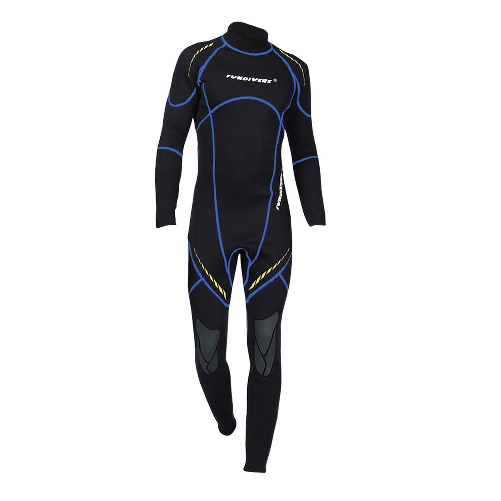 Backbayia Mens Wetsuit Full Body Diving Suit Lightweight Swimwear with Rear Zipper for Spearfishing Snorkeling Surfing (L)