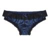 Linjinx Men's Soft Shiny Satin Cheeky Bloomer Thong Lace Trim Underwear Gay Crossdress Panties Dark_Blue A X-Large view 1