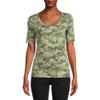Time & Tru Women's Elbow Length Sleeve T-Shirt (3XL, Green Camo), 22 view 1